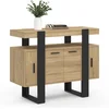 Image de Buffet 100 Cm Phoenix 4 Portes Bois Et Noir