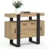 Image de Buffet 100 cm phoenix 4 portes bois et noir