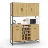 Image de Buffet De Cuisine 120 Cm Detroit 5 Portes + Tiroirs + Range-bouteilles Design Industriel