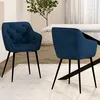 Image de IDMARKET Lot de 2 chaises de salle à manger LYA en velours bleu