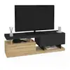 Image de Meuble tv 140 cm angulo 2 portes effet bois et noir