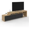 Image de Meuble Tv 180 Cm Malo Bois Et Placards Noirs