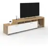 Image de Meuble Tv 180 Cm Malo Bois Et Placards Blancs