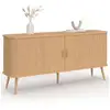 Image de Buffet 160 cm romie xxl effet lattes 2 portes coulissantes