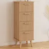 Image de IDMARKET Meuble dappoint 4 tiroirs JULIETTE 30x30x80 cm chiffonnier pour entrée salle de bain effet lattes tasseau bois