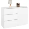 Image de Commode 3 tiroirs + 1 porte tomi 110 cm bois blanc