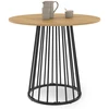 Image de Table À Manger Ronde Yuna 4 Personnes Plateau Bois Et Pied Filaire En Métal Noir 80 Cm