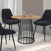 Image de Table à manger ronde fixe - IDMARKET - YUNA - Bois et noir - 4 personnes - 80 cm