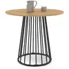 Image de Table à manger ronde yuna 4 personnes plateau bois et pied filaire en métal noir 80 cm