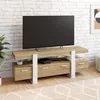 Image de ID MARKET meuble tv PHOENIX 3 portes 140 cm blanc à poser