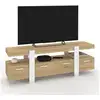 Image de Meuble tv 140 cm phoenix avec tiroirs bois et blanc