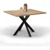 Image de Table Basse Carrée Alix 70 Cm Pied Araignée Bois Et Noir