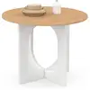 Image de Table à manger fixe ronde aloise 4 personnes pied arc blanc et bois 80 cm