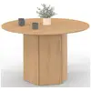 Image de Table à manger ronde berthe 6 personnes pied hexagonal bois effet hêtre 110 cm