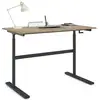 Image de Bureau droit jeanne assis debout à manivelle hauteur réglable 70 - 120 cm bois façon hêtre et noir