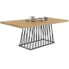 Image de Table À Manger Extensible Rectangle Yuna 6-10 Personnes Plateau Bois Et Pied Filaire En Métal Noir 160 - 200 Cm