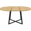Image de Table à manger extensible ronde selma 4-8 personnes bois et noir 110-150 cm