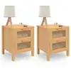 Image de Lot De 2 Tables De Chevet Edhen 2 Tiroirs Cannage Et Bois
