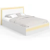 Image de Lit Double Charlie 140 X 190 Cm Avec Sommier Et Led Intégrées Blanc