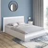 Image de IDMARKET Lit double CHARLIE 140 x 190 cm avec sommier et LED intégrées blanc