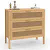 Image de Commode 3 tiroirs edhen 80 cm cannage coloris bois