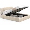 Image de Lit Coffre Double Nuage Avec Tête De Lit Matelassée Et Sommier 140 X 190 Cm Velours Beige