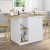 Image de Ilot central BAO 140 cm 4 personnes bois blanc avec plan de travail façon hêtre