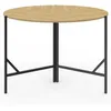 Image de IDMARKET Table à manger pliante ronde YAEL 4 personnes bois et noir design industriel 110 cm