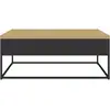 Image de Table basse plateau relevable rectangulaire convertible en table à manger boston 100 cm design industriel