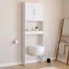 Image de IDMARKET Meuble étagère dessus WC WALDO placard bois blanc
