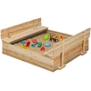 Image de Bac À Sable Funny Bois Refermable Avec 2 Bancs Et Bâches De Protection