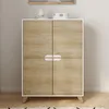 Image de ID MARKET buffet HELSINKI 4 portes 80 cm Scandinave bois et blanc