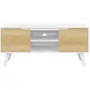 Image de Meuble tv 110 cm finn blanc 2 portes façon hêtre