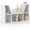 Image de Bibliothèque Banc Oscar 6 Cases Avec Coussins Gris 102 Cm Blanc