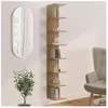 Image de IDMARKET Etagère murale suspendue double position CHIARA 8 étagères façon hêtre 190 cm