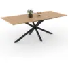 Image de Table À Manger Rectangle Alix 10 Personnes Pied Araignée Bois Et Noir 200 Cm