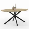 Image de Table À Manger Ovale Alix 8 Personnes Pied Araignée Bois Et Noir 150 Cm