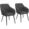 Image de Lot de 2 chaises de salle à manger, fauteuils de table jany en velours côtelé gris