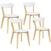 Image de Lot de 4 chaises scandinaves freja bicolore blanc et bois pour salle à manger