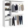 Image de Kit Dressing Meline 160 X 40 X 180 Cm Blanc Avec Étagères + Tiroir + Double Penderie