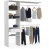 Image de Kit dressing meline 160 x 40 x 180 cm blanc avec étagères + tiroir + double penderie