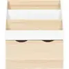 Image de Meuble de rangement bibliothèque enfant mana 3 étagères et 1 bac sur roulettes blanc et hêtre