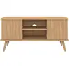 Image de Meuble tv 110 cm juliette 2 portes lattes tasseau bois coloris chêne