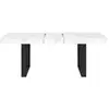 Image de Table à manger extensible rectangle phoenix 4-8 personnes plateau effet marbre blanc alaska 160-200 cm
