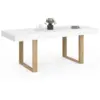 Image de Table À Manger Extensible Rectangle Phoenix 4-8 Personnes Blanc Pieds Bois 160-200 Cm