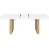 Image de Table à manger extensible rectangle phoenix 4-8 personnes blanc pieds bois 160-200 cm