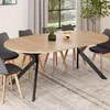 Image de Table à manger ronde extensible - IDMARKET - ALIX - Bois et noir - 4-10 personnes - 110-200 cm