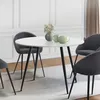 Image de Table à manger ronde fixe - IDMARKET - AMELIA - Mabre et noir - 4 personnes - 110 cm
