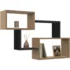 Image de Etagère Murale Double Position Louane Bois Façon Hêtre Et Noir