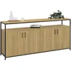 Image de Buffet 160 Cm Detroit 4 Portes Bois Et Noir Design Industriel
